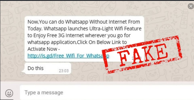 fake messages running on whats app
