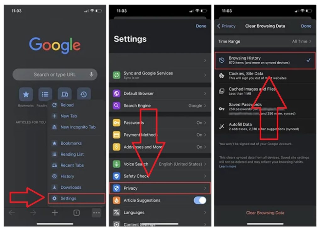 How to Clear Chrome Web Browser’s History in android.